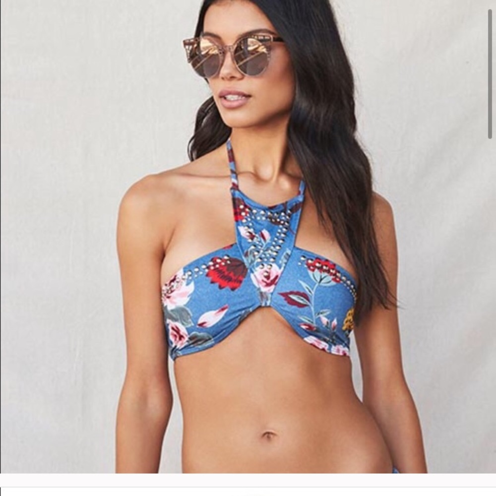 BEACH RIOT x REVOLVE NWT Emma Floral Bikini Top